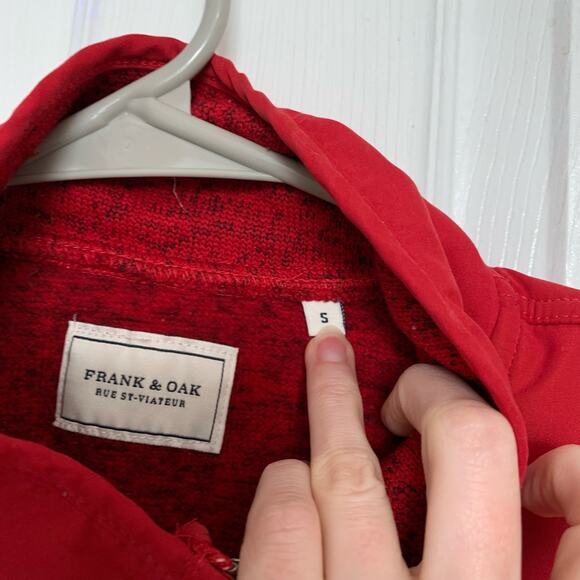 Frank & Oak Red Full Zip Fleece Vest | Outdoor Core Warm Layer Small - Picture 7 of 9